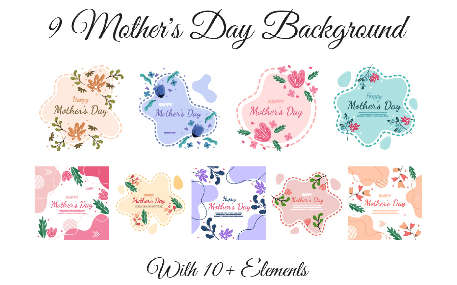 9 Mother's Day Background with 10+ Elements