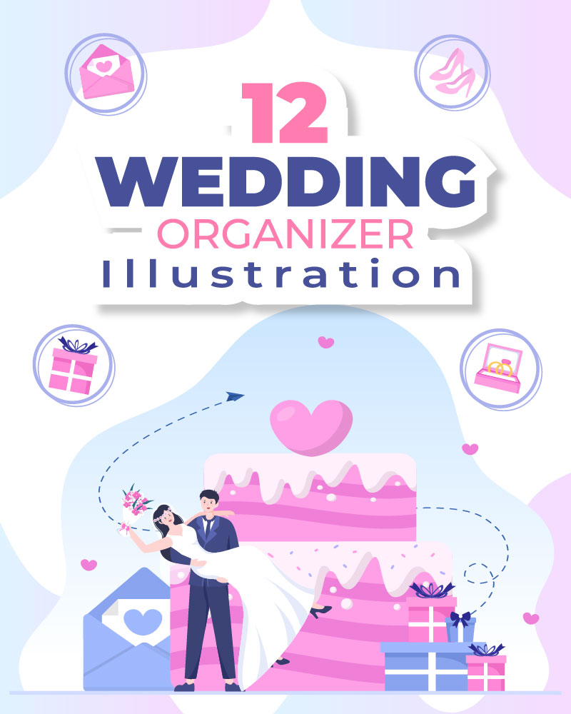 12 Wedding Organizer Cartoon Illustration