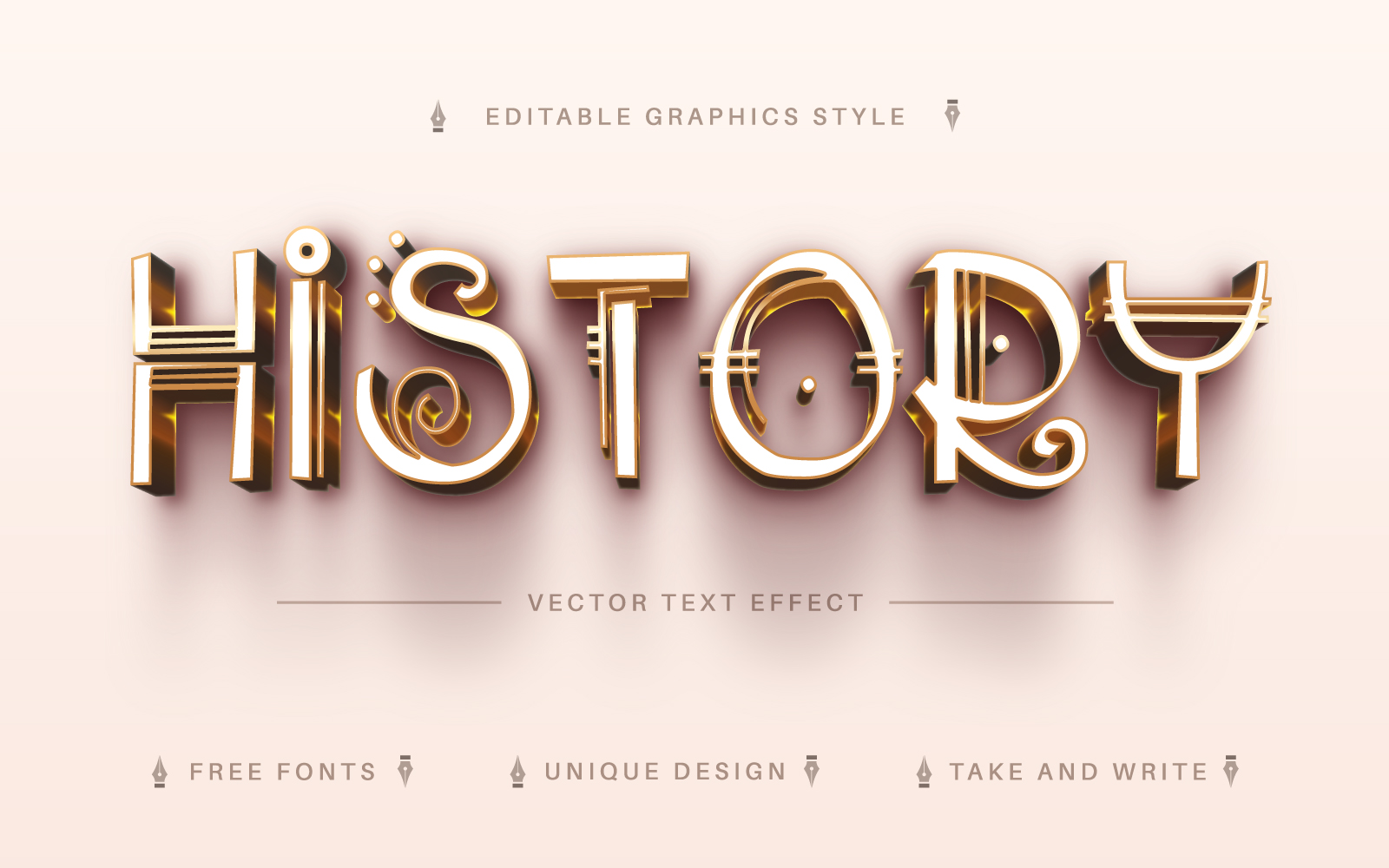 Golden History - Editable Text Effect, Font Style, Graphics Illustration