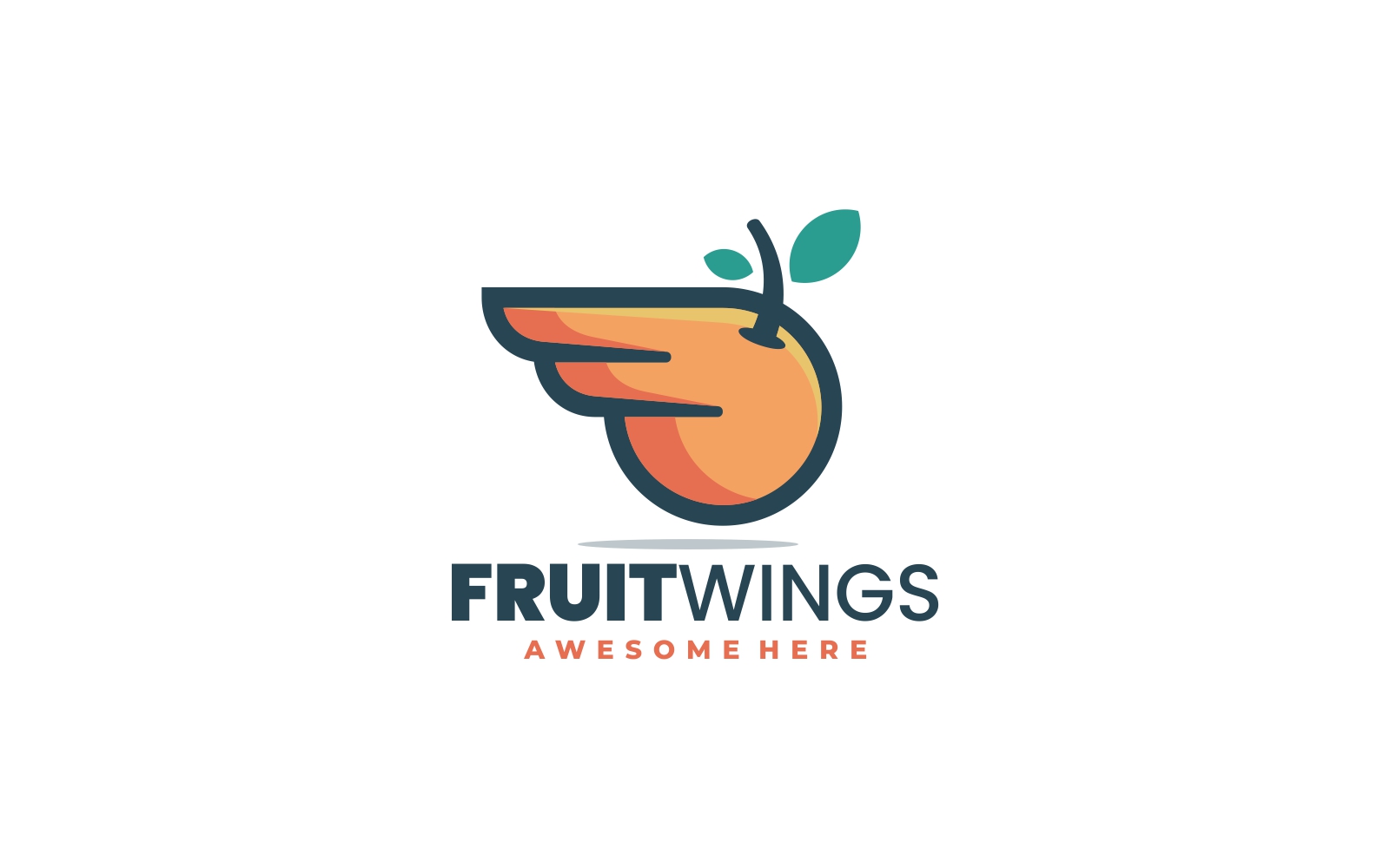 Fruit Wings Simple Mascot Logo