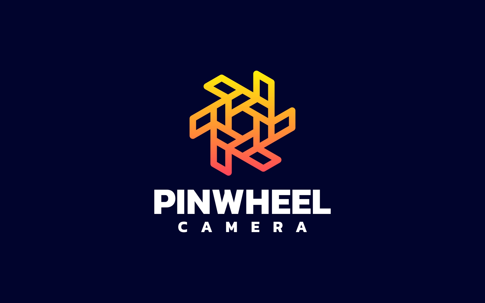 Pinwheel Line Art Gradient Logo