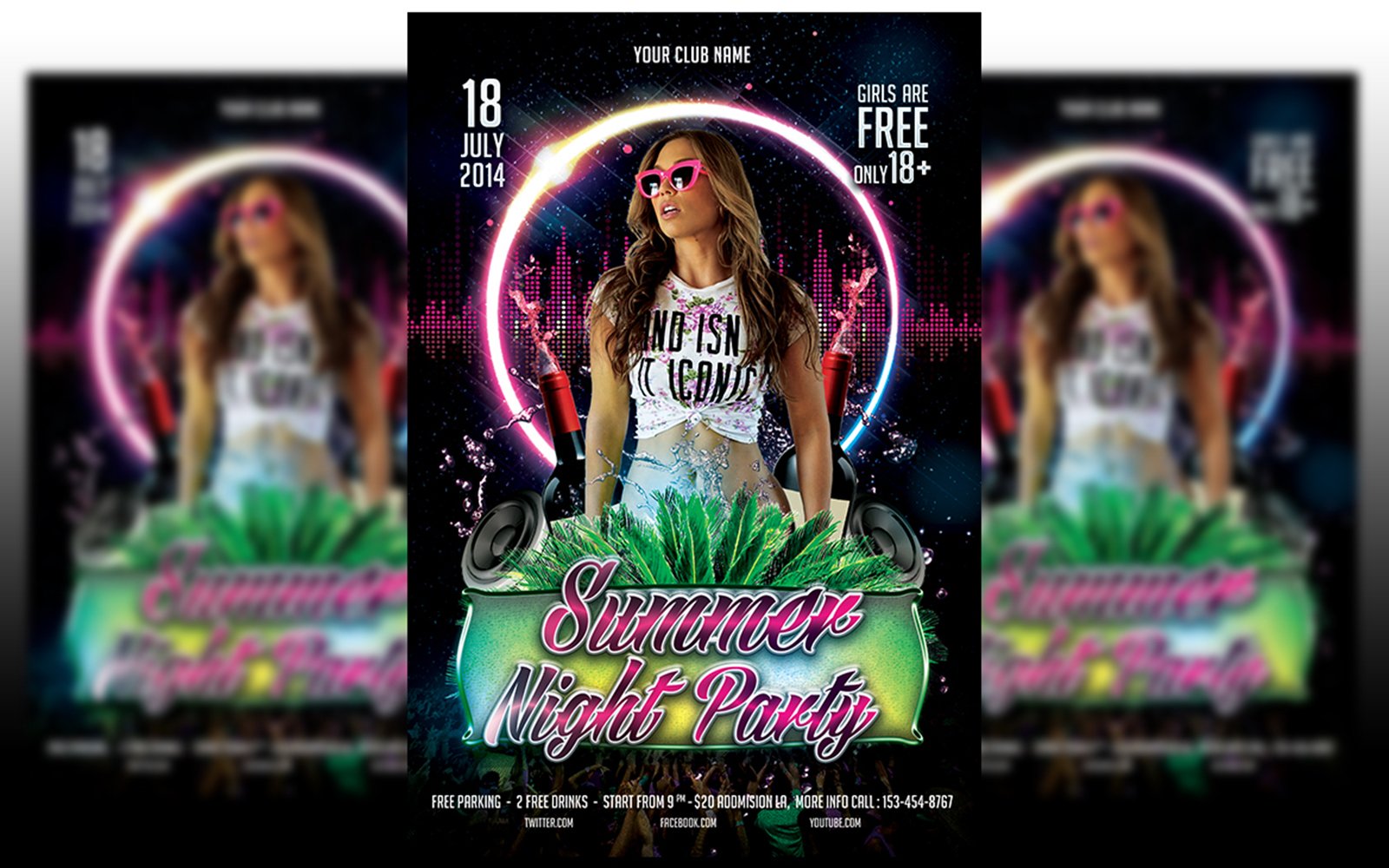 Summer Night Party Flyer Template