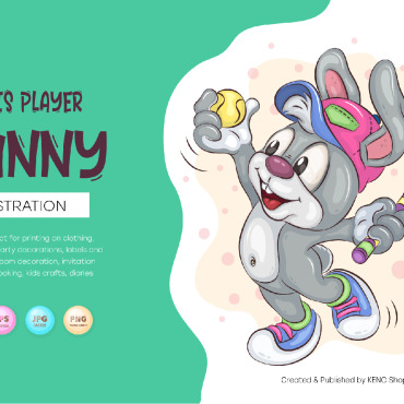 Bunny Tennis Vectors Templates 239148