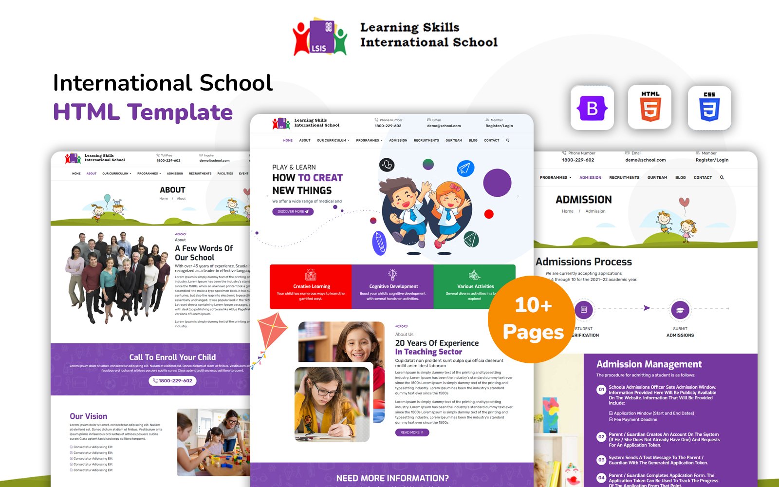 Learning Skill School - Kids School HTML5 Website Template