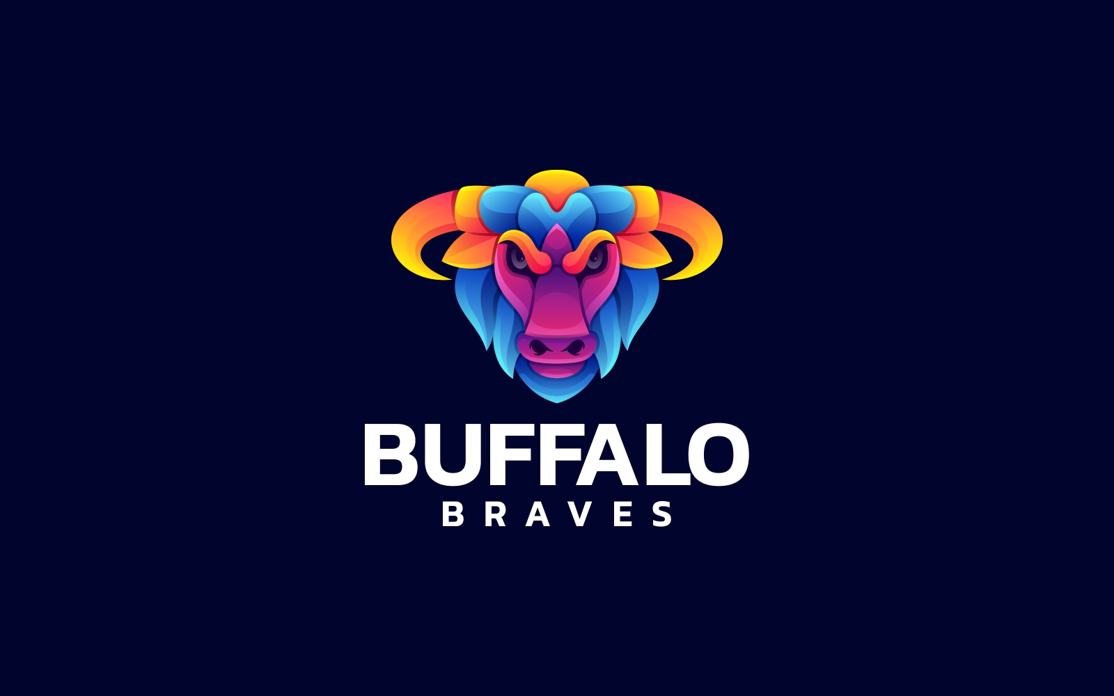 Buffalo Brave Gradient Colorful Logo
