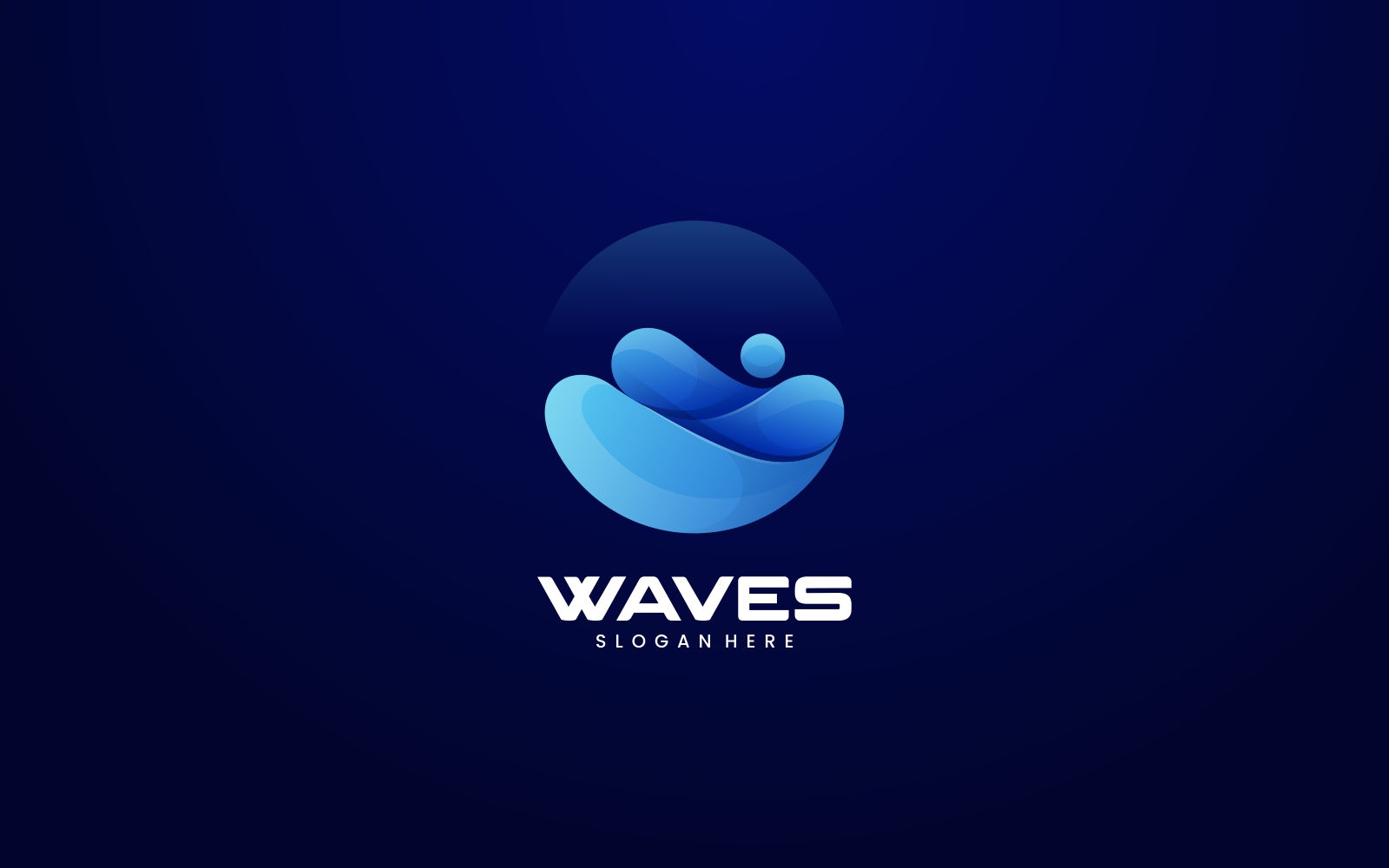 Waves Color Gradient Logo Style