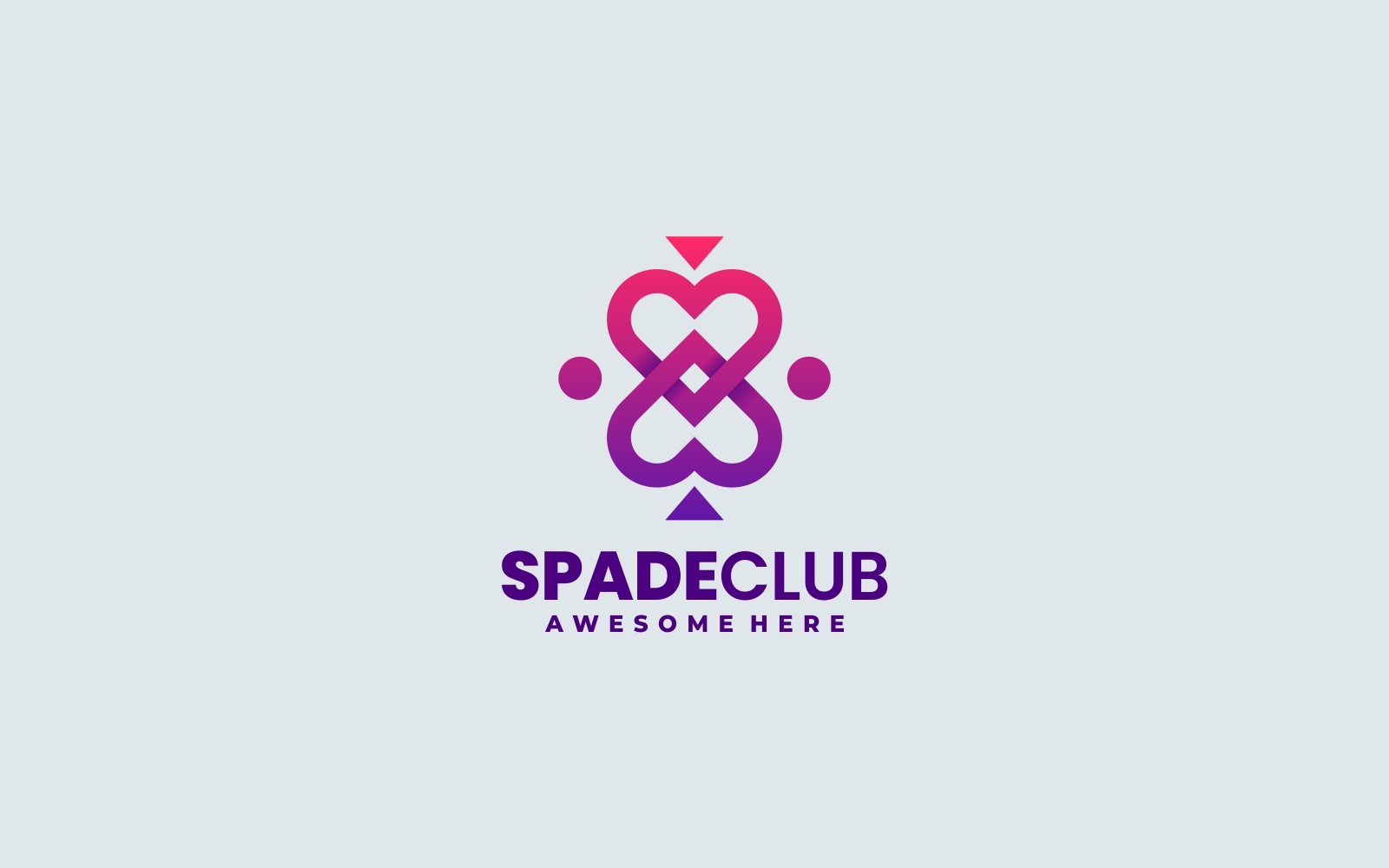 Spade Club Line Art Gradient Logo