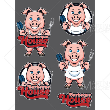 Pig Chef Illustrations Templates 239448