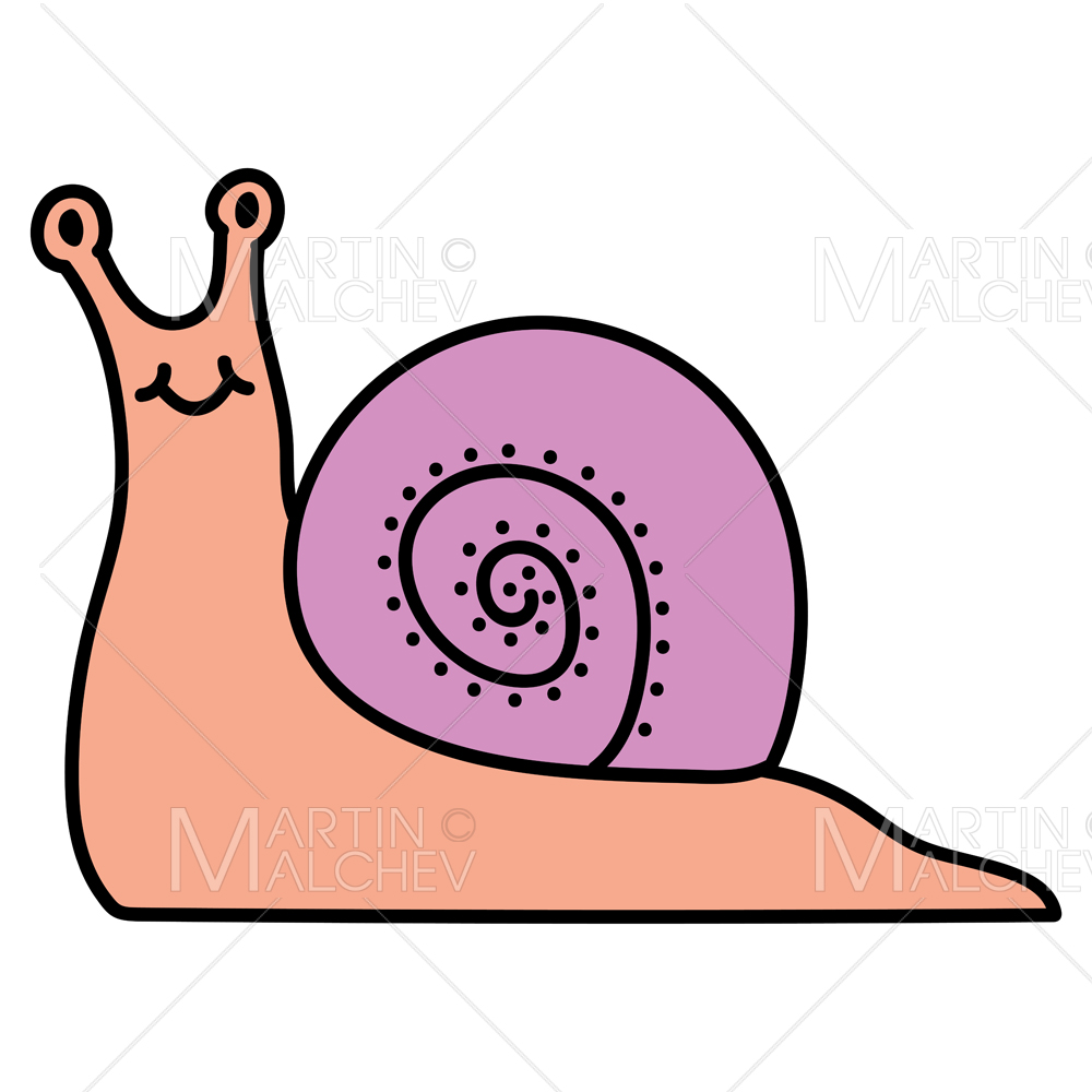 Cartoon Funny Snail Vector Illustration