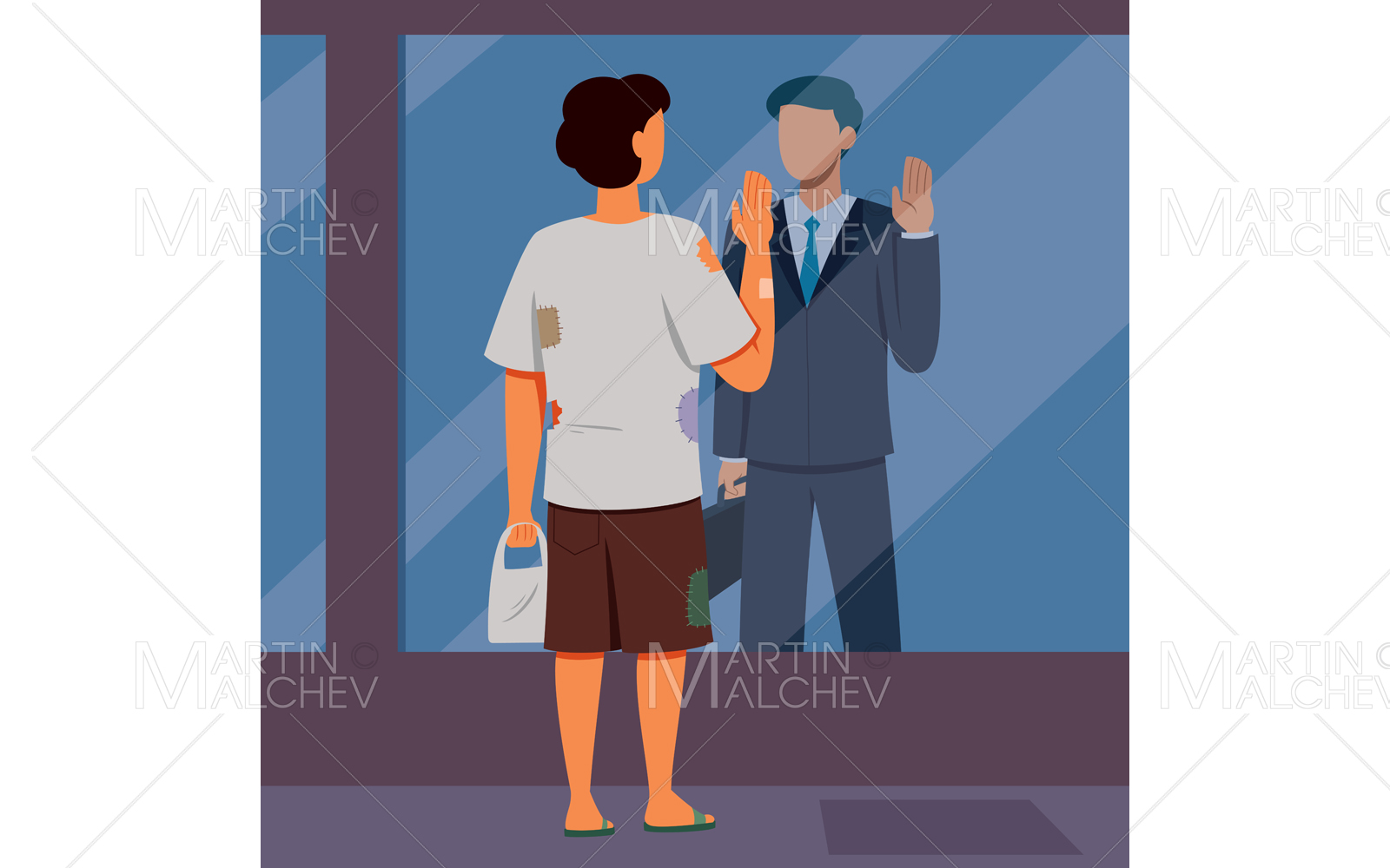 Rags to Riches Vector Illustration