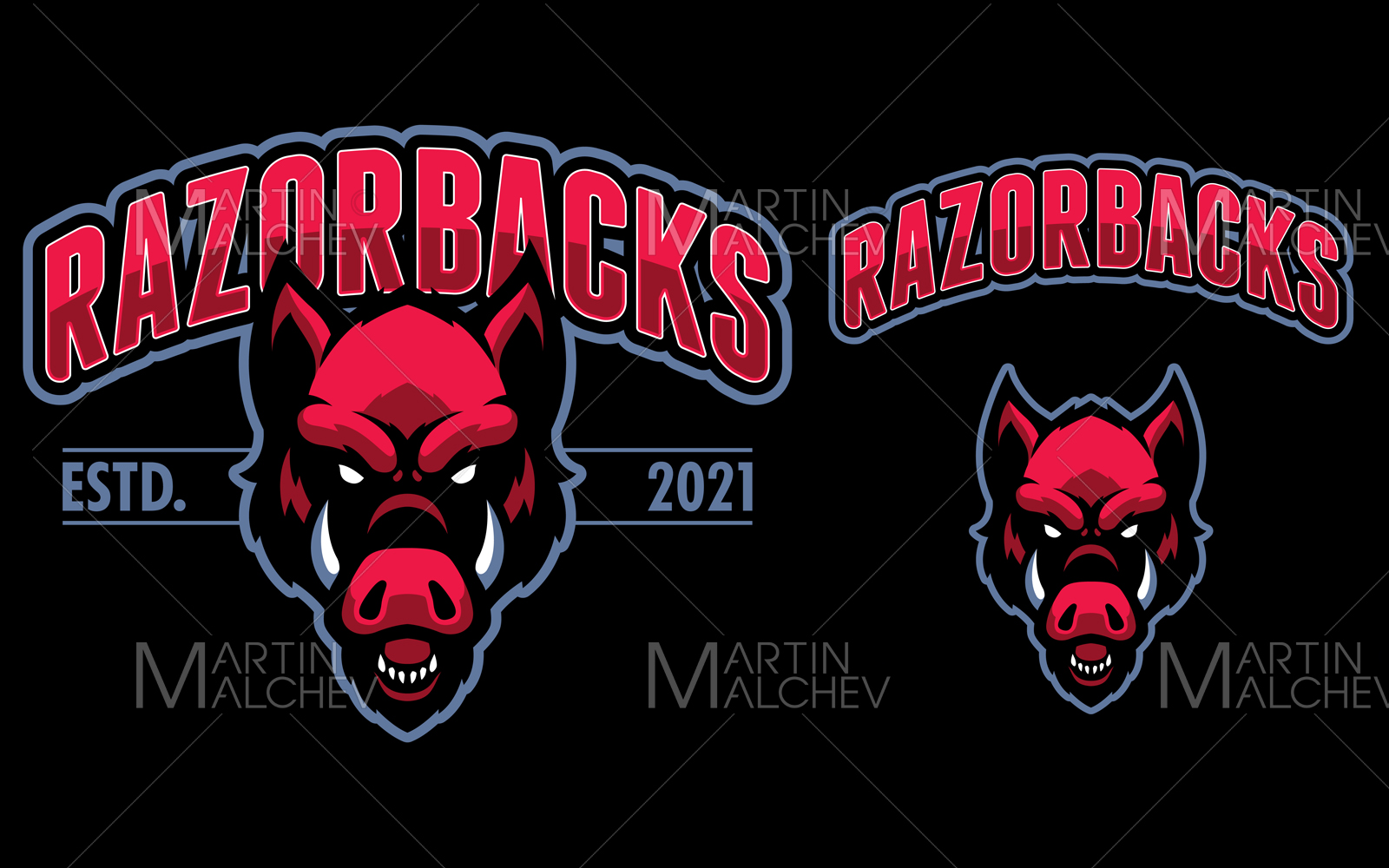 Razorbacks Sports mascot Vector Illustration