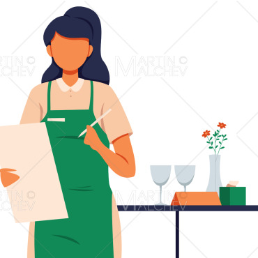 Order Waitress Illustrations Templates 239485