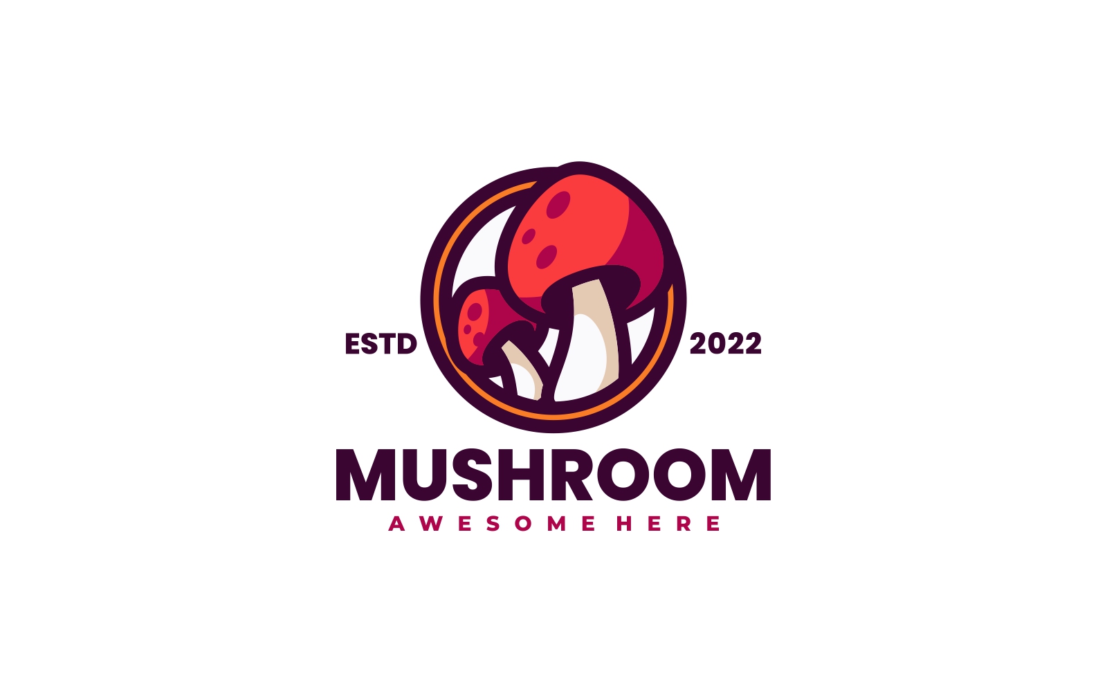 Mushroom Simple Mascot Logo Design
