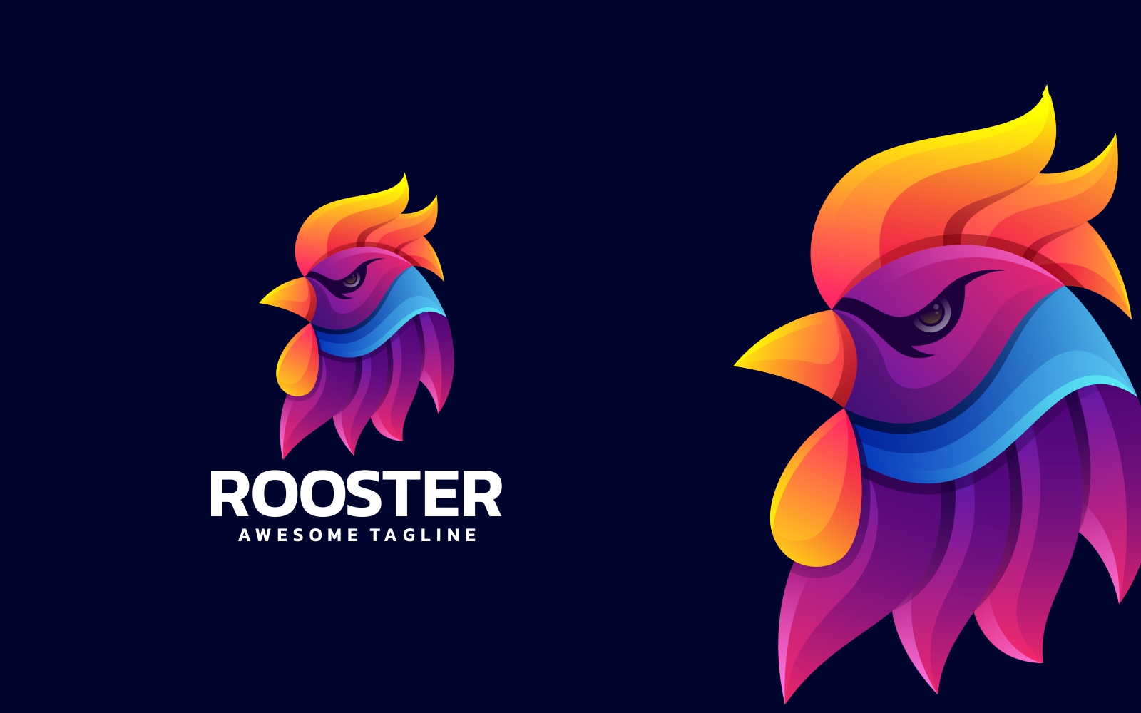 Vector Rooster Colorful Logo Design