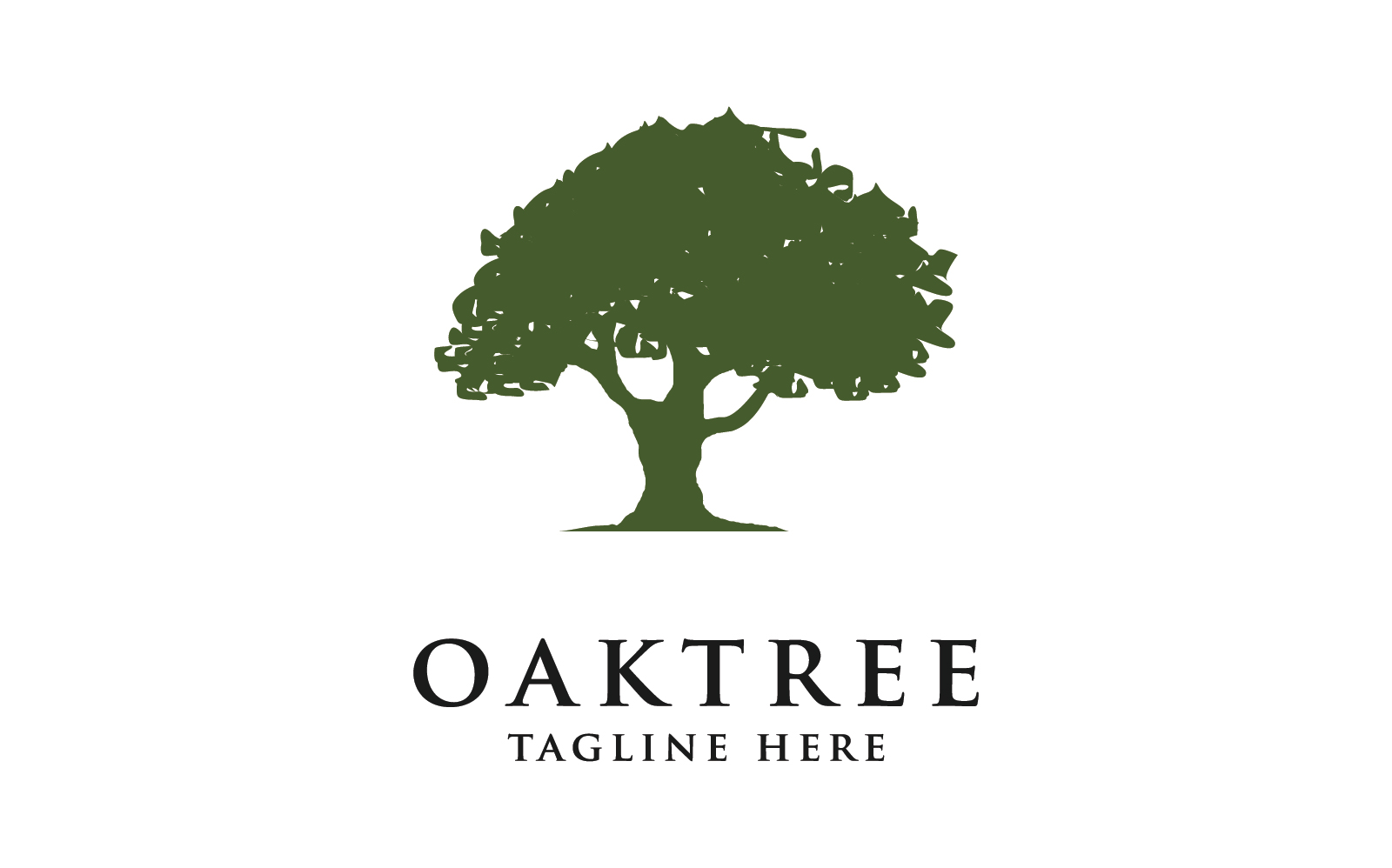 Oak Tree Simple Logo Design Template