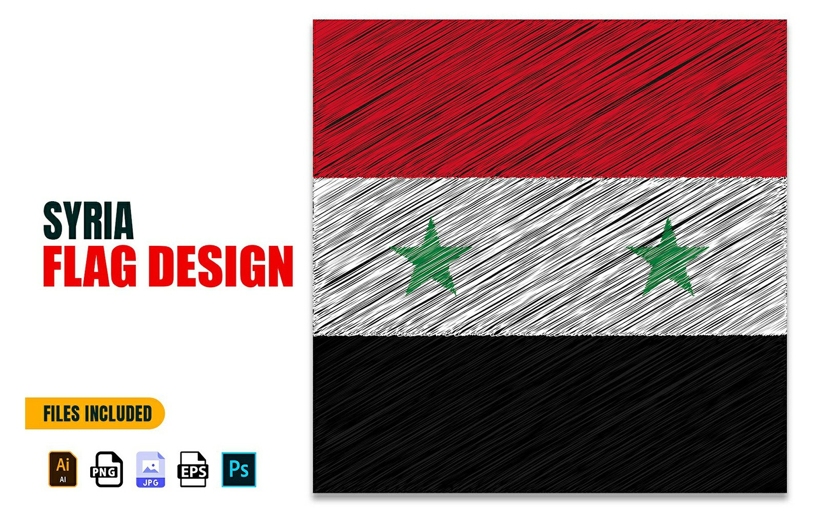 17 April Syria Independence Day Flag Design Illustration