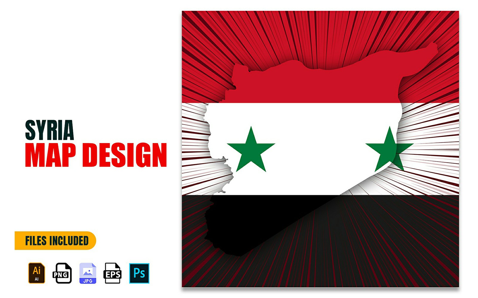 Syria Independence Day Map Design Illustration