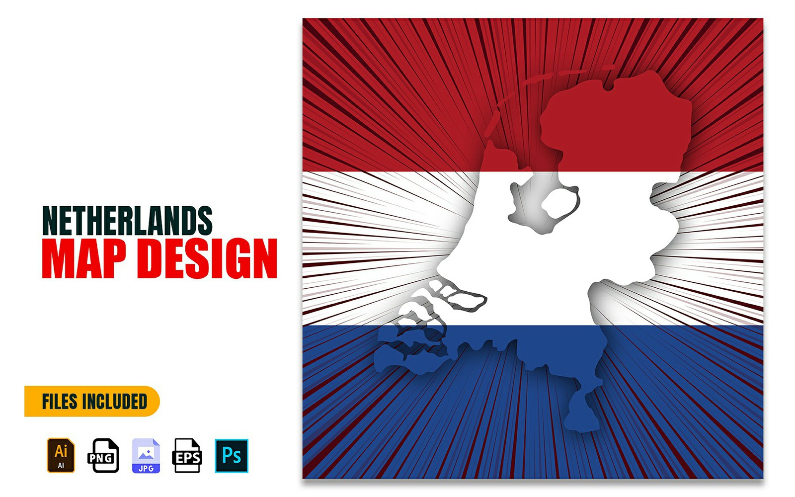 Netherlands Liberation Day Map Design Illustration