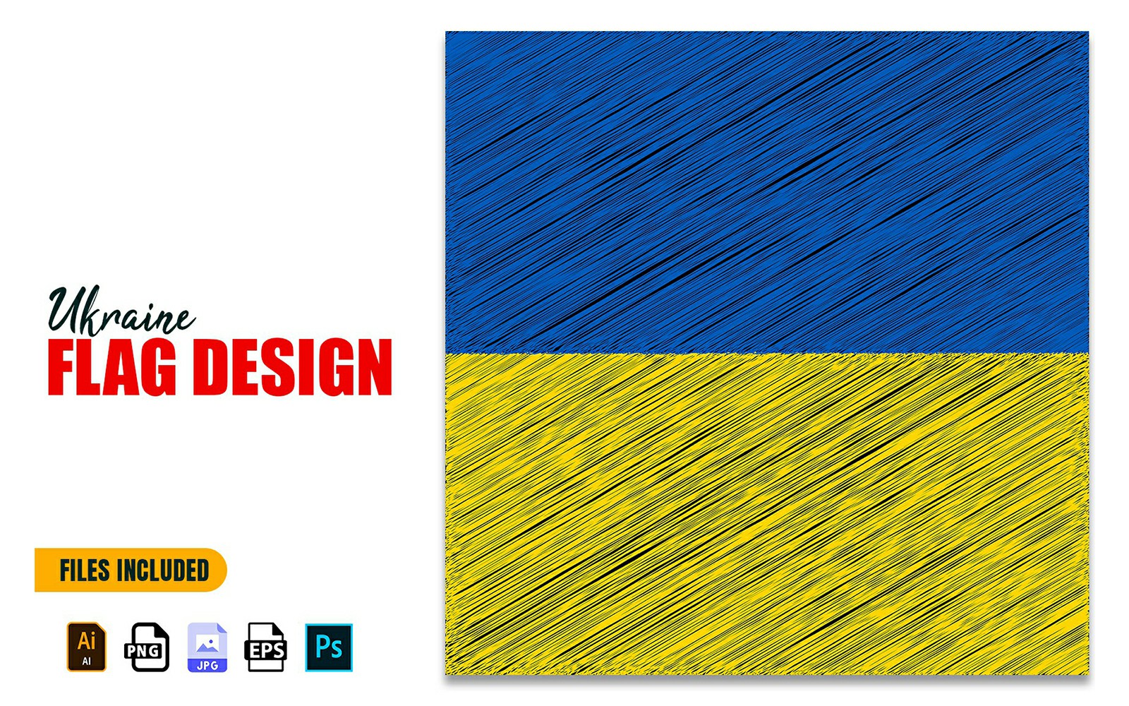 24 August Ukraine Independence Day Flag Design Illustration