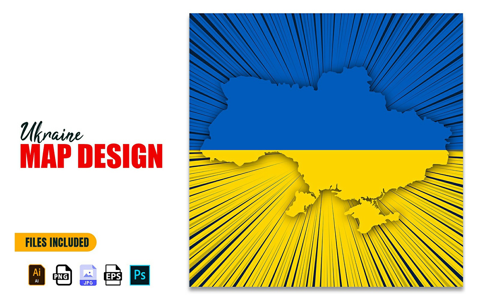 Ukraine Independence Day Map Design Illustration