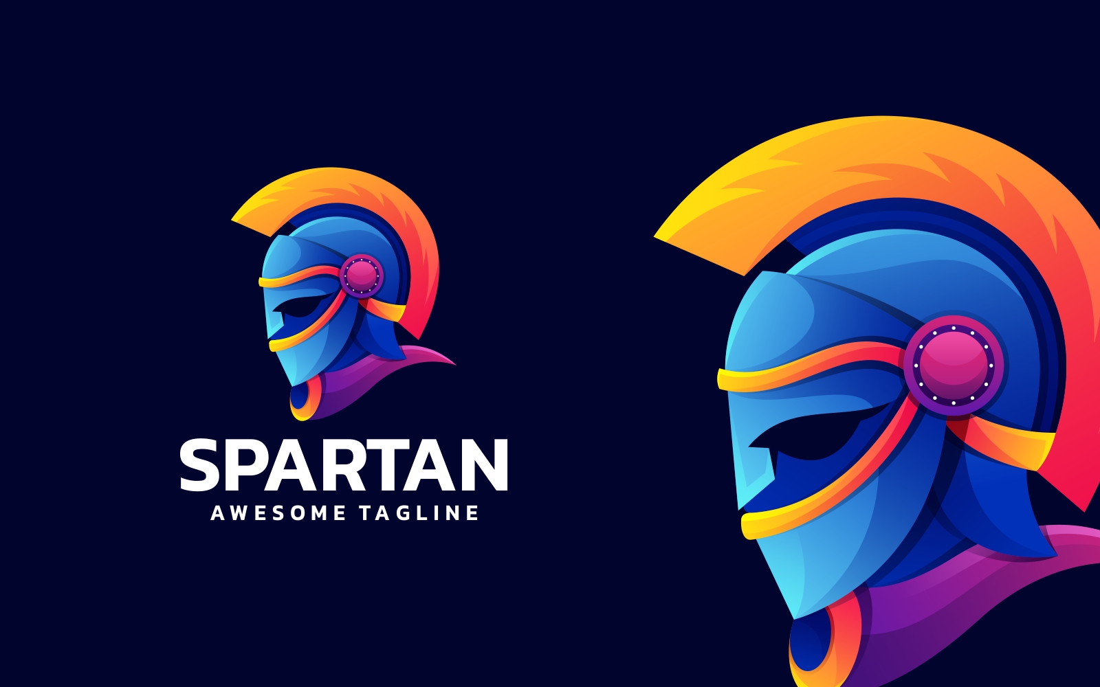 Spartan Gradient Colorful Logo Design