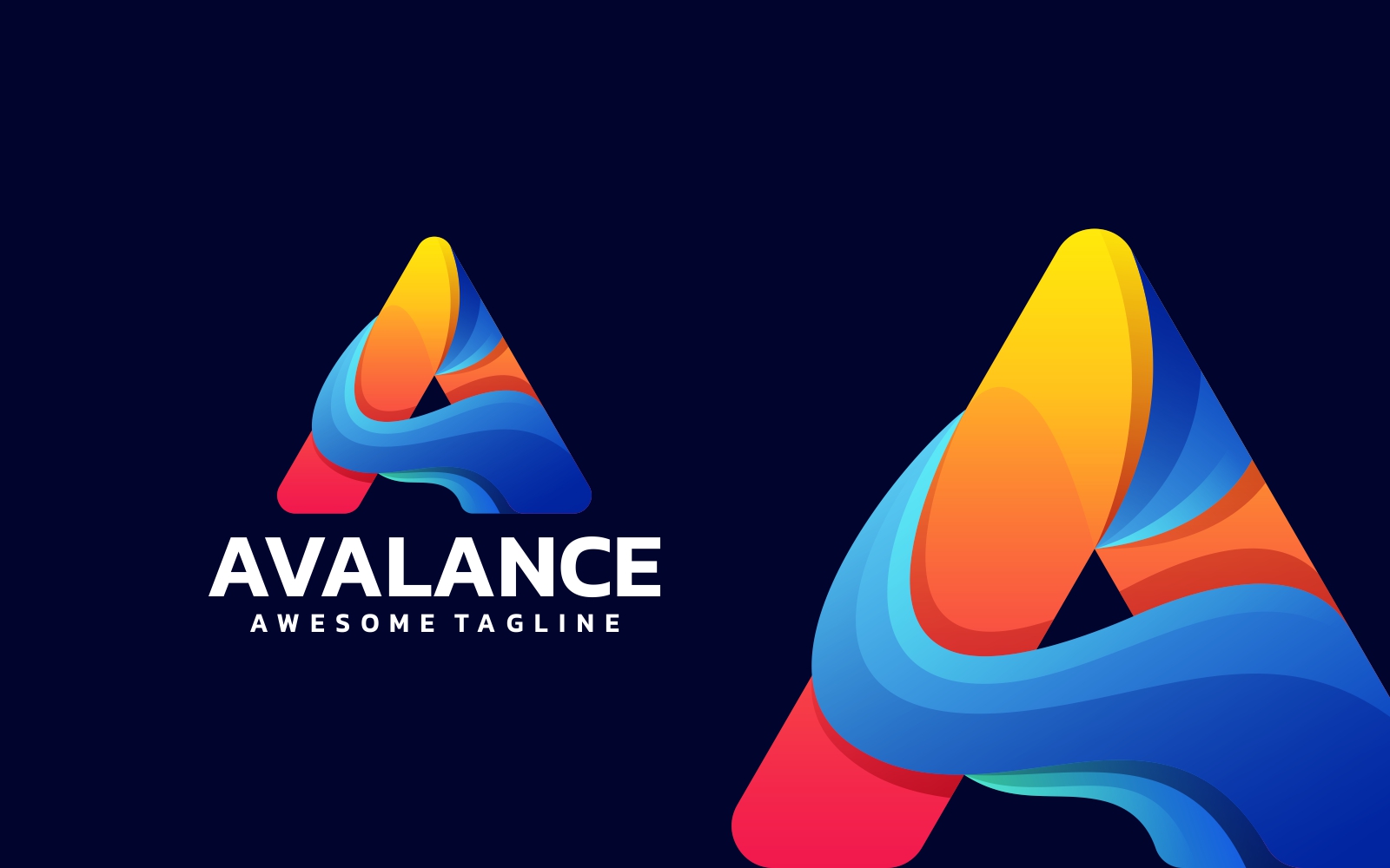 Letter A Gradient Colorful Logo Template