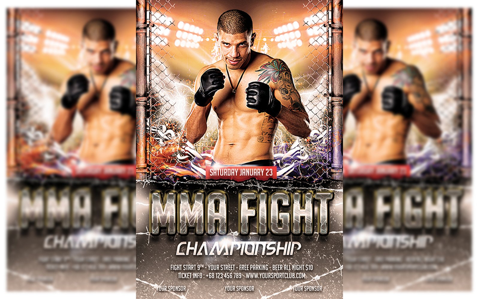 MMA Fighting Flyer Template