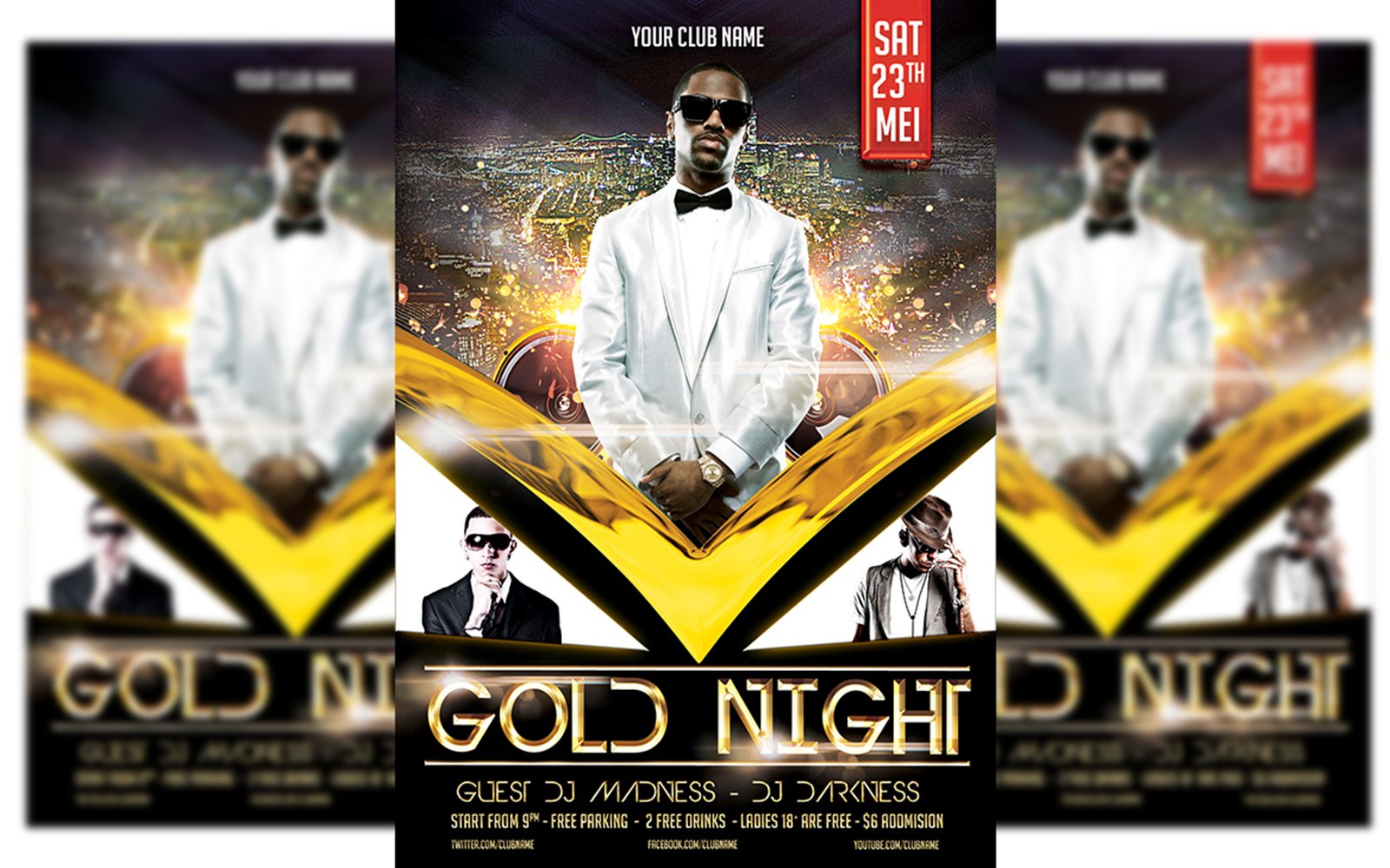 Gold Party Flyer Template