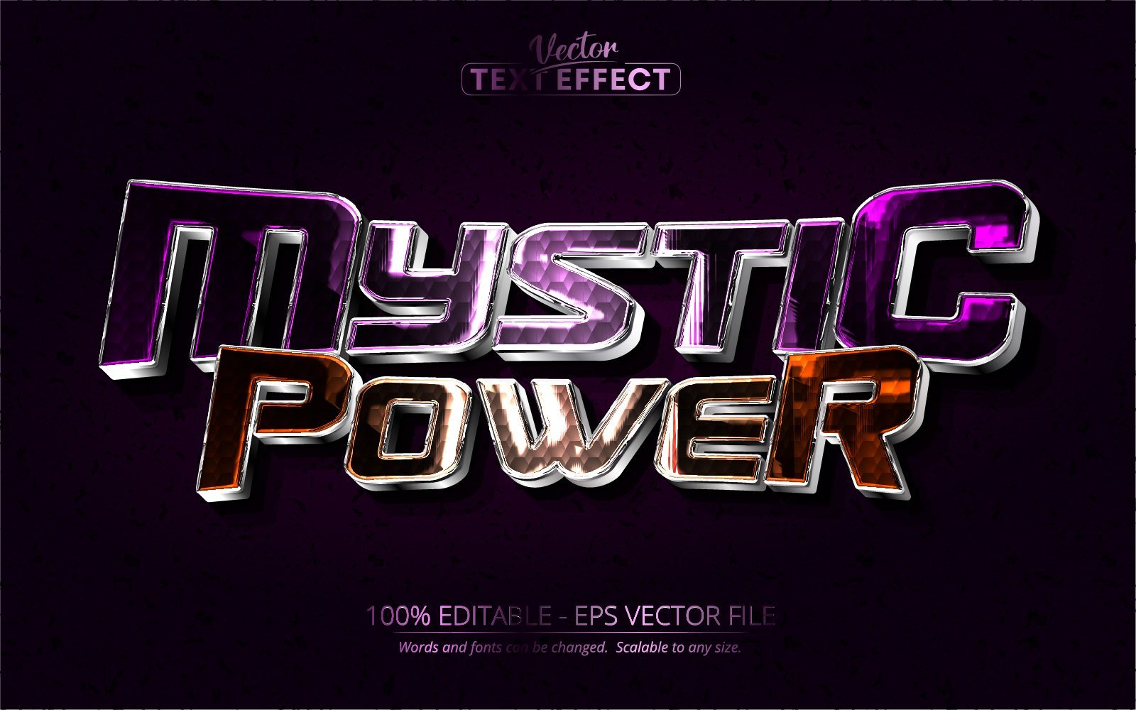 Mystic Power - Editable Text Effect, Metal And Silver Text Style, Graphics Illustration