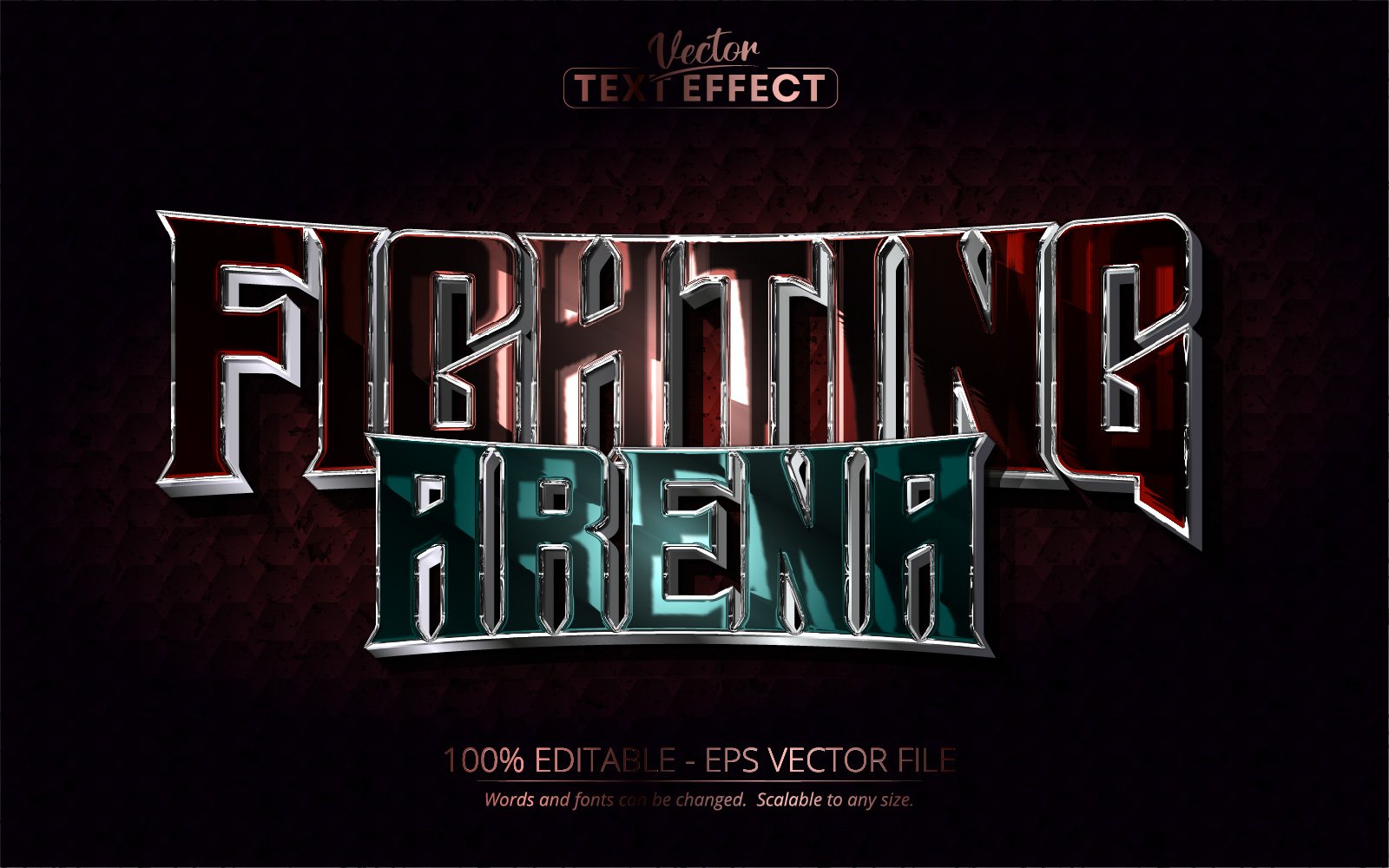 Fighting Arena - Editable Text Effect, Metal And Silver Text Style, Graphics Illustration
