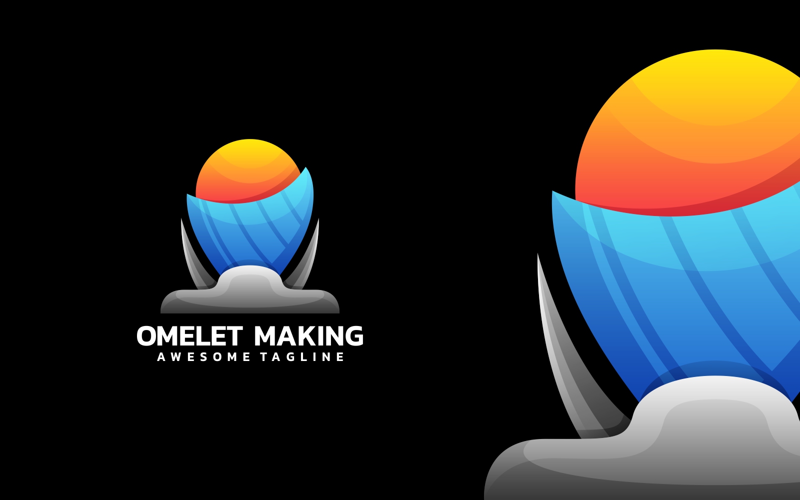 Omelet Gradient Logo Design