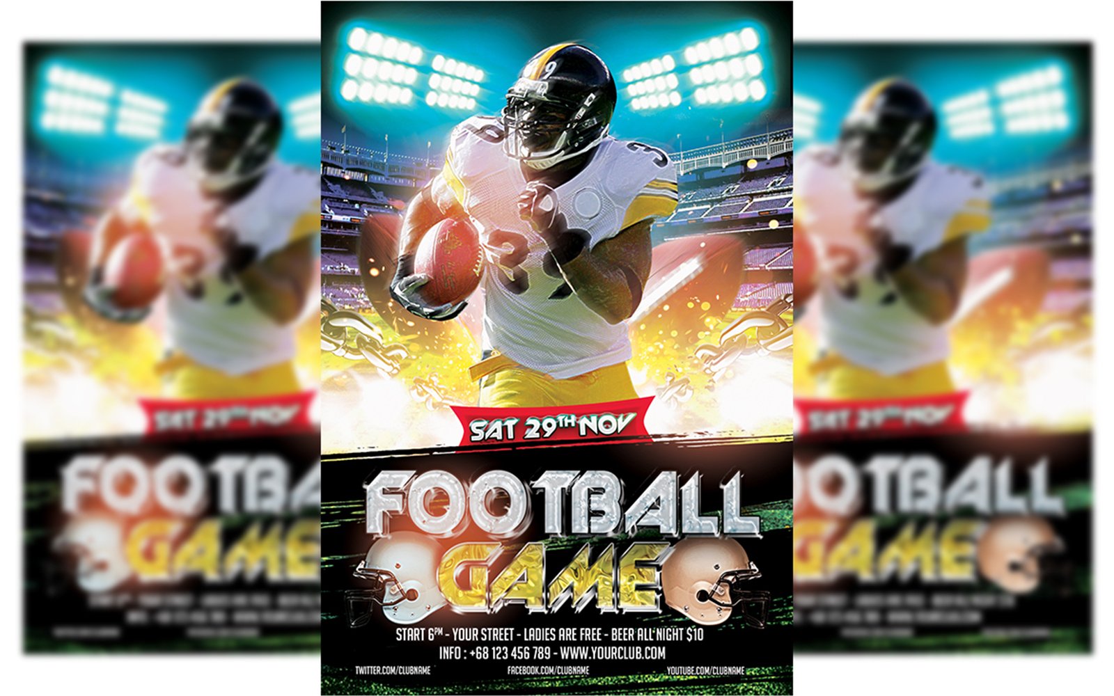 American Football Flyer Design