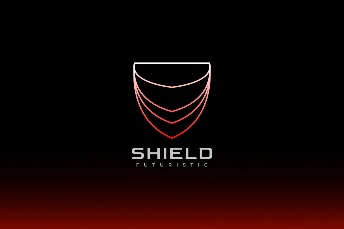 Red Shield Line Tech Logo