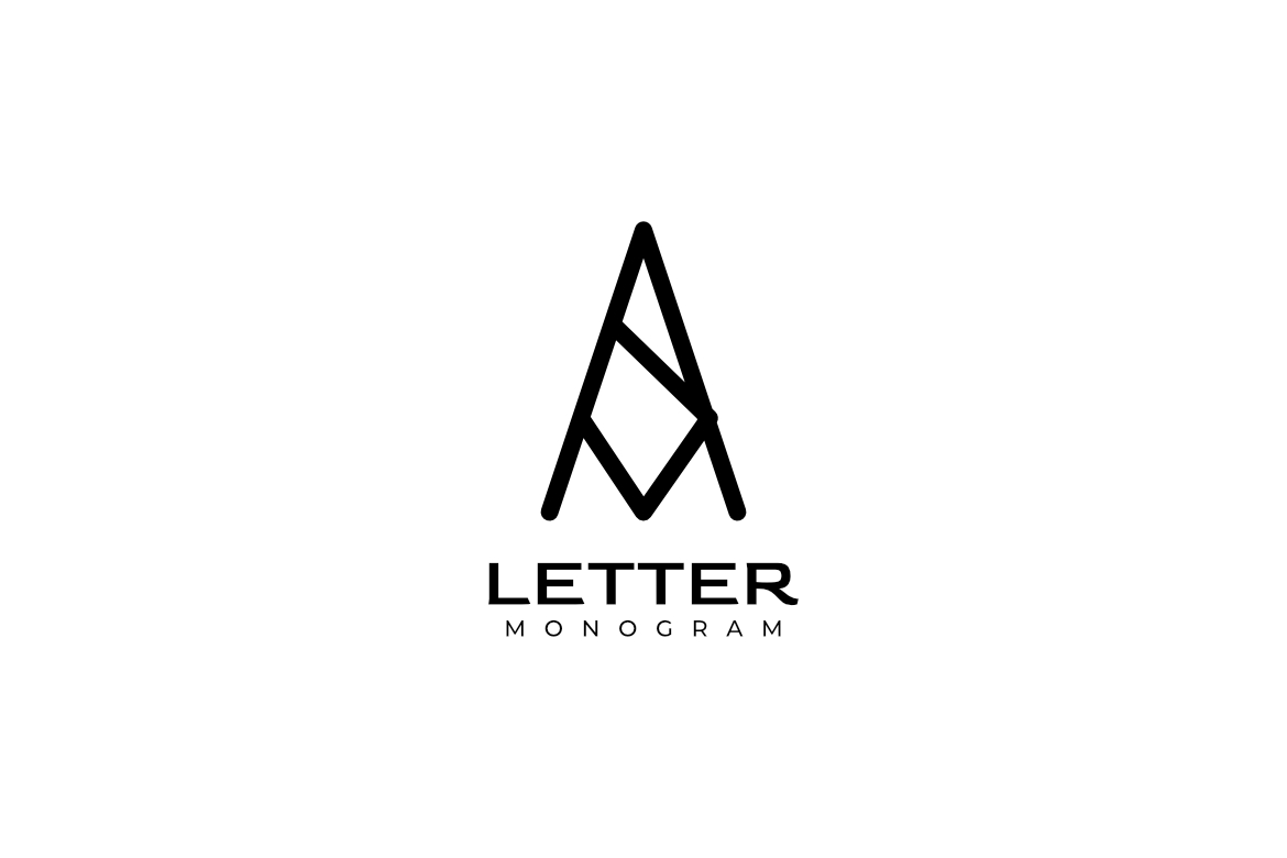 Monogram Letter AVM Flat Logo
