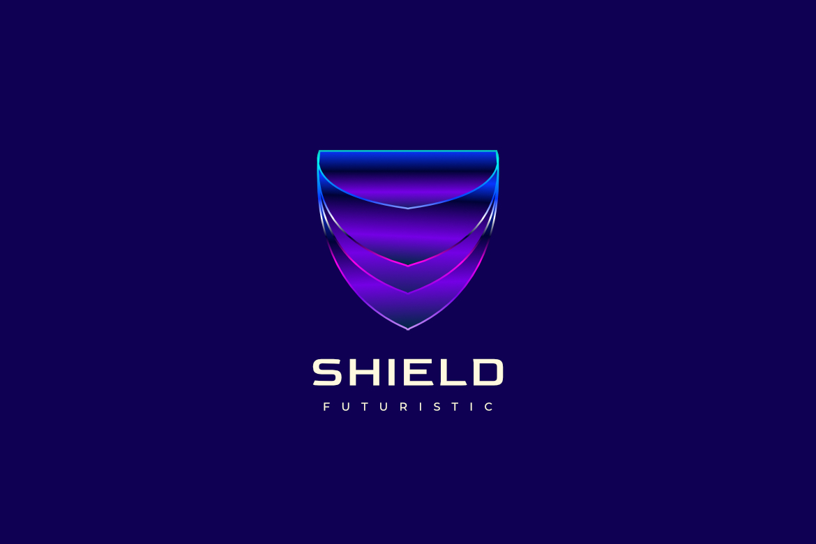 Blue Future Shield Badge Logo