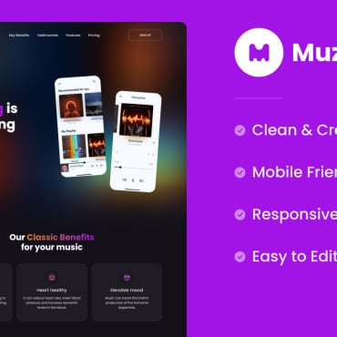 Music App Landing Page Templates 240619