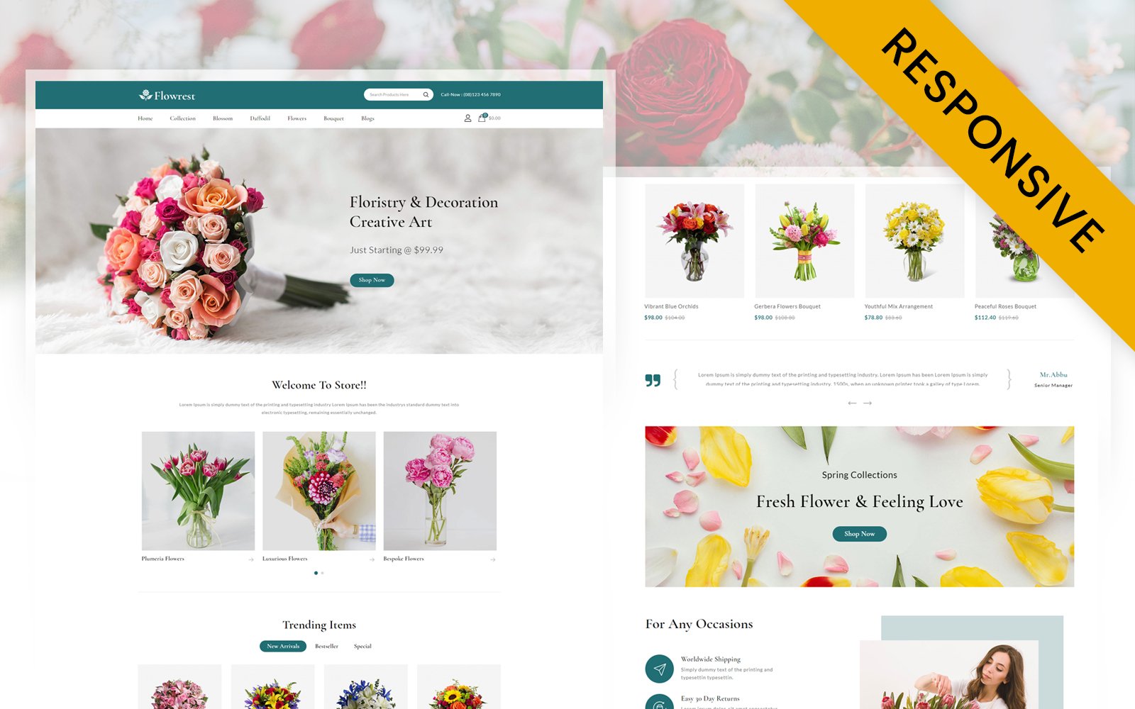 Flowrest - Fresh Flower Store Opencart Responsive Theme