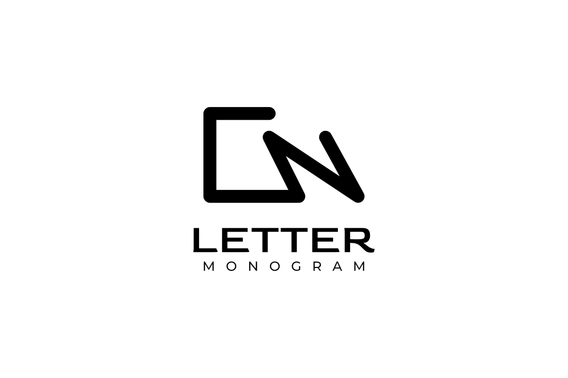 Monogram  Letter GN Flat Logo
