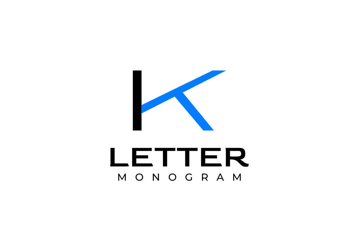 Monogram  Letter KT Flat Logo