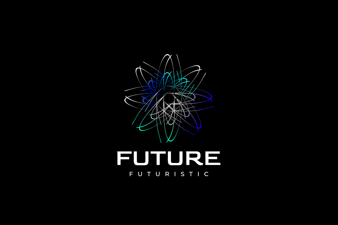 Trend Futuristic Line Techno Logo