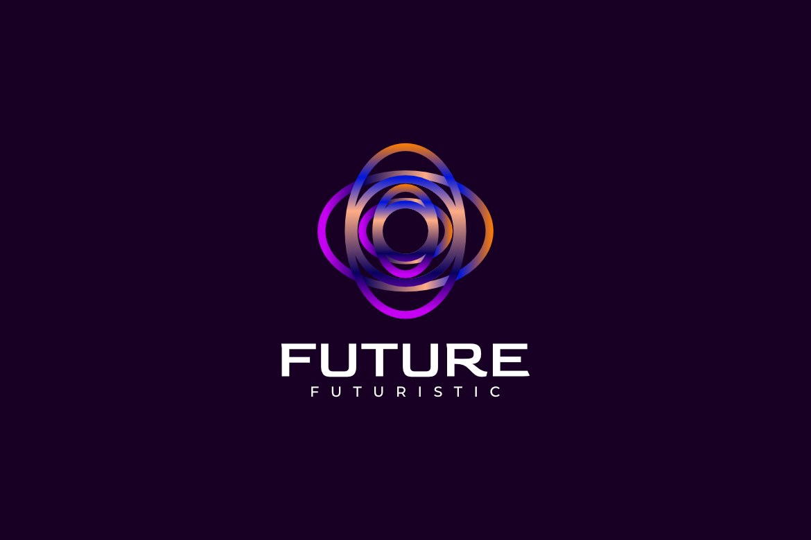 Round Futuristic Tech Line Connect Logo
