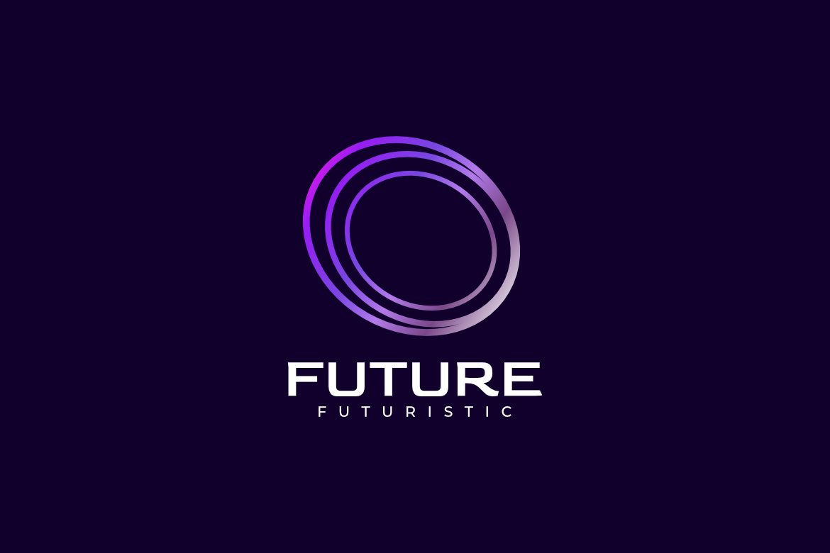 Round Futuristic Tech Line App Logo