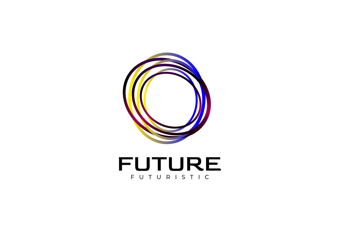 Round Futuristic Tech Line Sky Logo