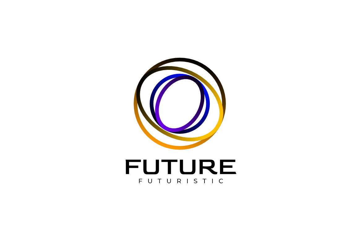 Round Futuristic Tech Line Rounded Logo