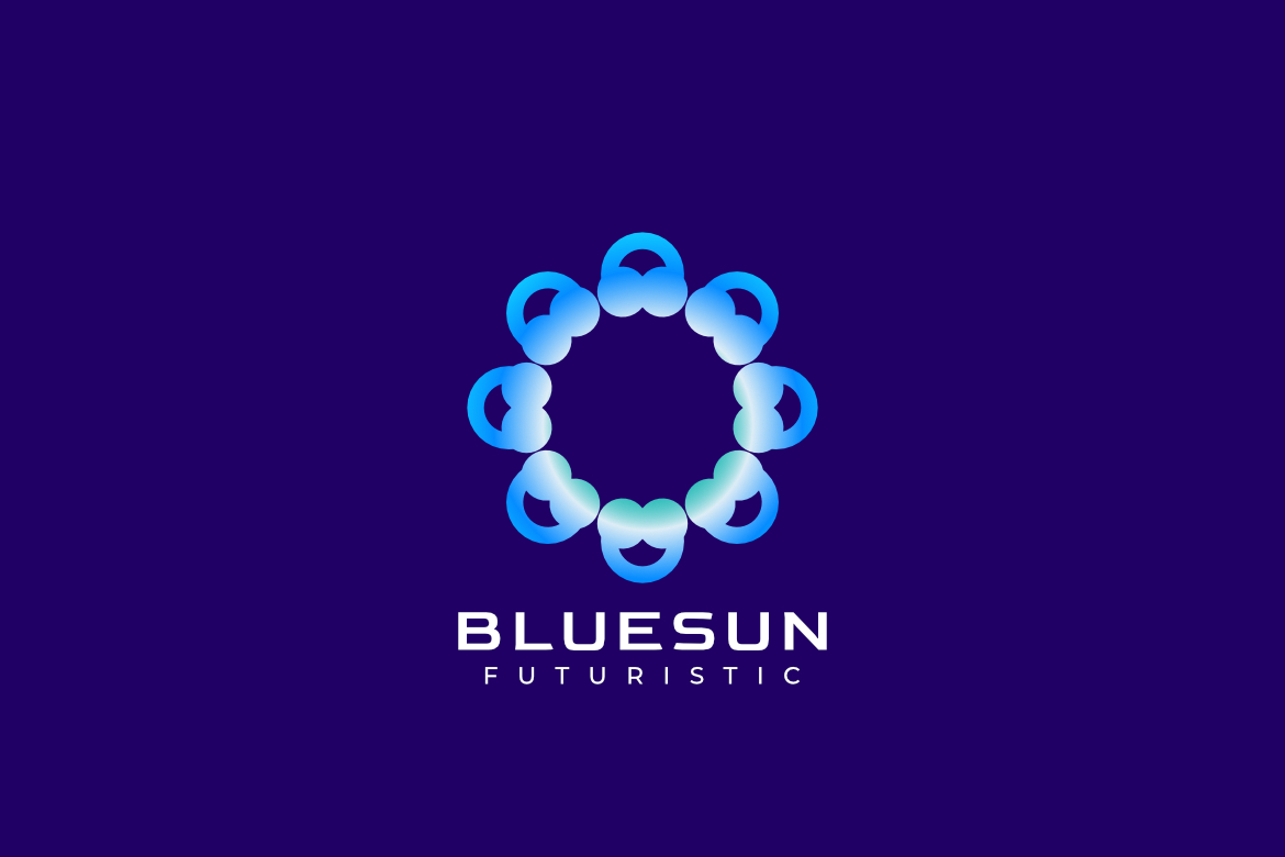 Blue Sun Tech Gradient Logo