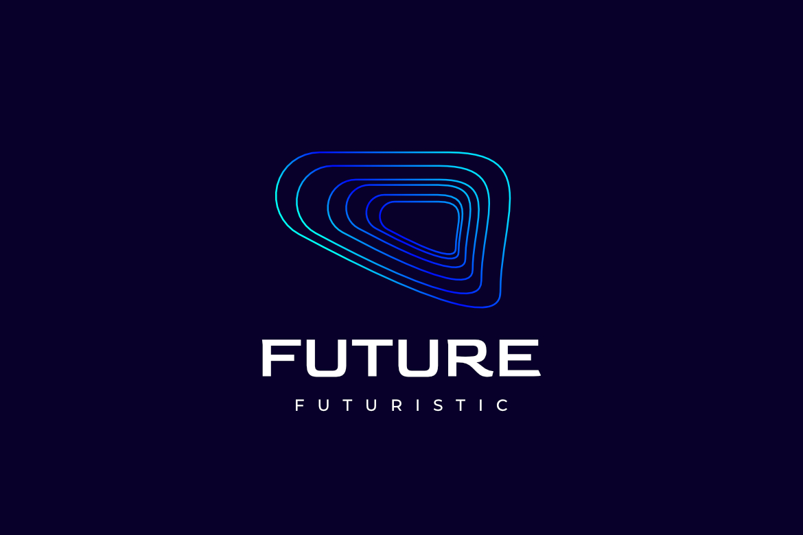 Blue Future Line Tech Abstract Logo