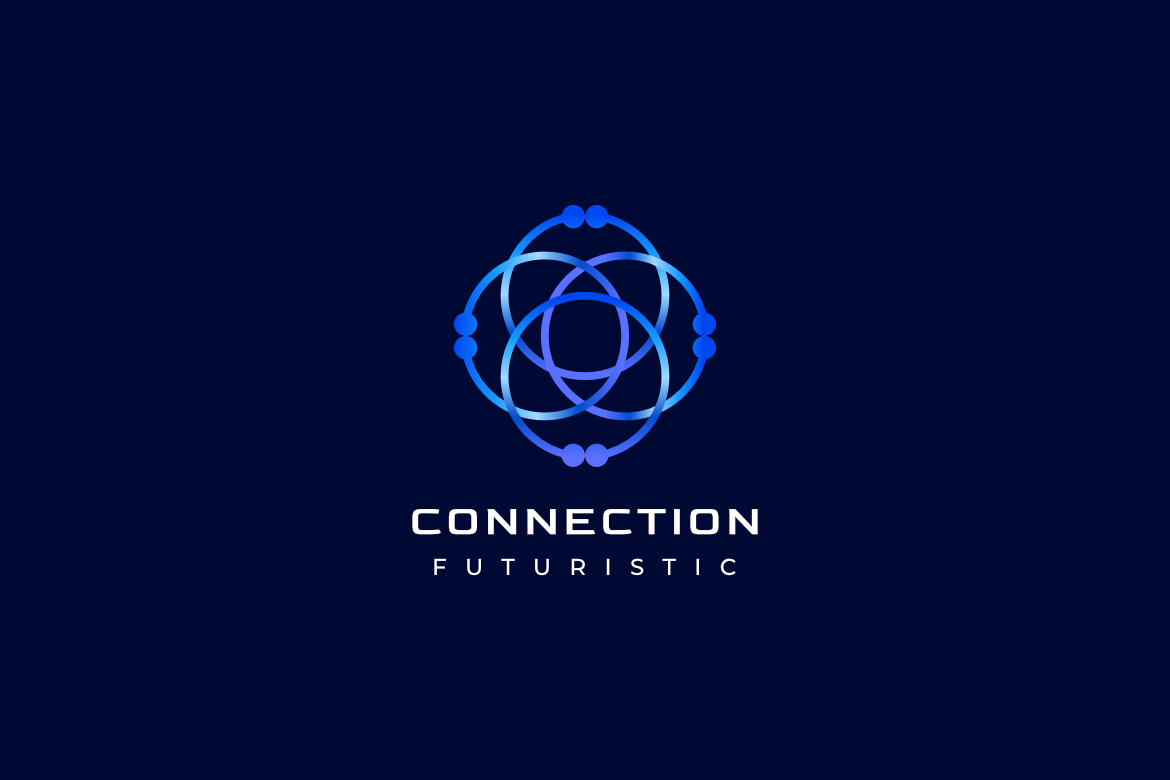 Blue Connect Dot Tech Logo