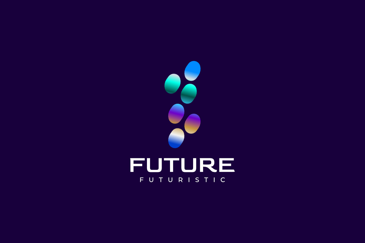 Abstract Round Techno Futuristic Gradient Logo Design
