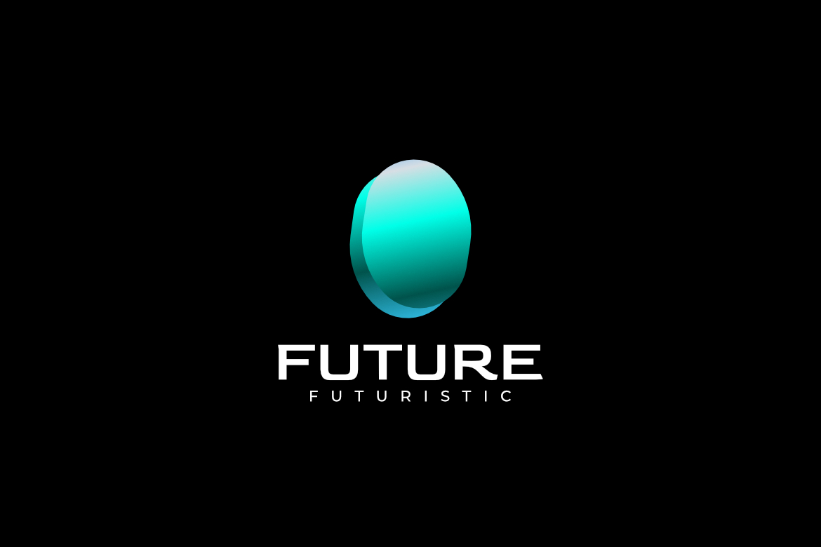 Abstract Round Techno Futuristic Gradient Logo