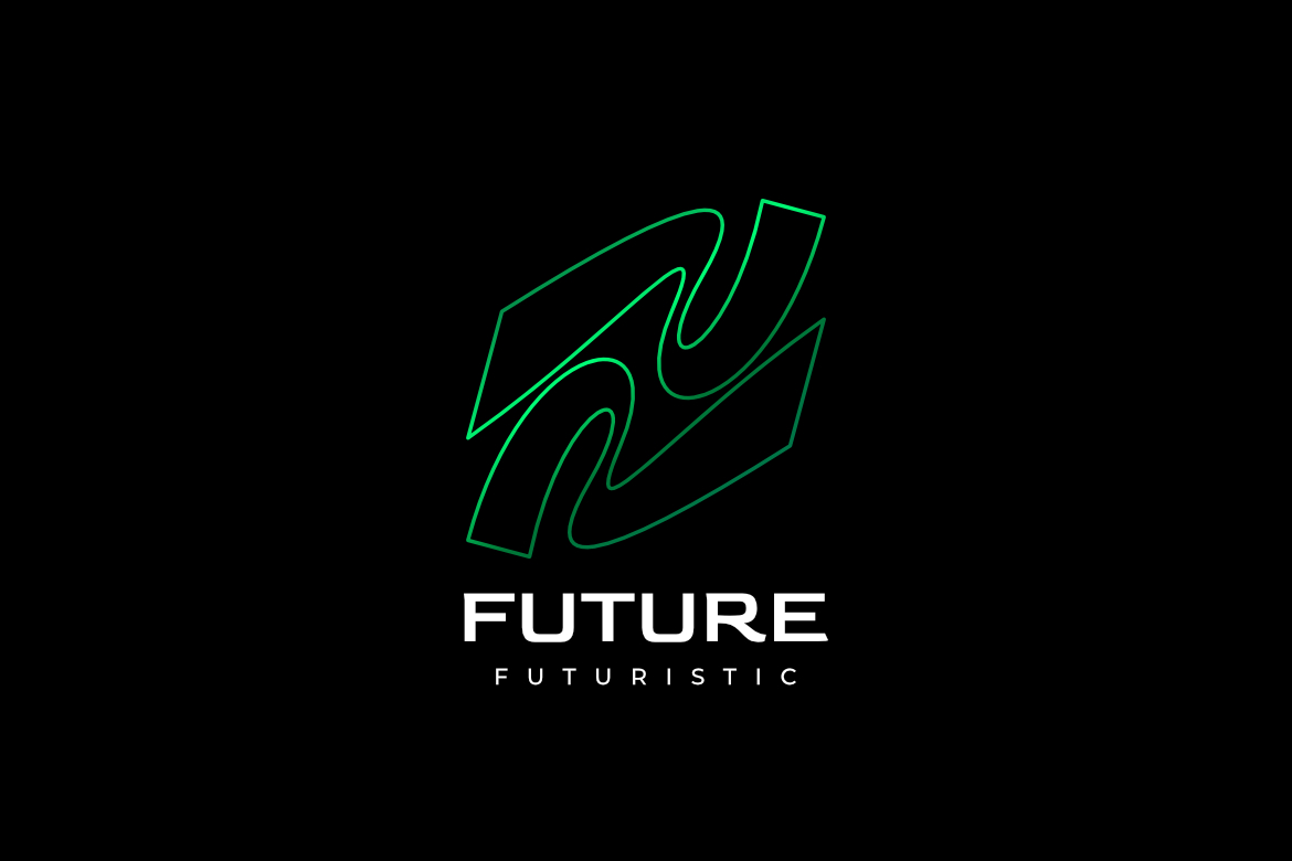 Abstract Green Gradient Tech Line Logo